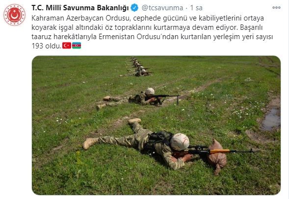 MSB: 'Ermenistan işgalinden kurtarıldı'